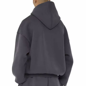 2005 meilleure qualité coton lourd hommes à capuche personnalisé Boxy recadrée hiver sweat avec polaire lourde Style éponge français - Product Image 6