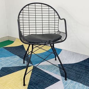GCF011 Queen Cafe <b>Chair</b> Iron Restaurant Furniture with <b>Padded</b> Seat Multiple Colors Epoxy Powder Coating - Product Image 6