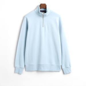 Factory Custom Men's <b>Turtleneck</b> Half Zip Sweatshirt 100% Organic Cotton Heavy Cotton Blend <b>Long</b> <b>Sleeve</b> Hoodie Sweatshirts - Product Image 5