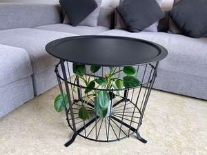 Mesa auxiliar de 2 niveles de diseño clásico para el hogar, comedor, color verde, muebles de metal, mesas, comedor, té y mesa de café, suministros - Product Image 2