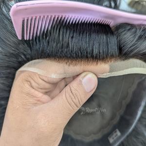 Peluquín de pelo Remy para hombre REGENT Q6, trama atada a mano, onda Natural, estilo de onda de agua recta, stock al por mayor, novedad - Product Image 5