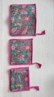 Pochettes matelassées en coton imprimé en blocs sur mesure en ensemble de 3 pièces, idéales pour les magasins à domicile pour la revente