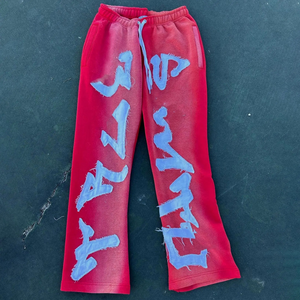 2025 pantalones de chándal acampanados Unisex personalizados Puff impreso pantalones Cargo holgados algodón Terry Joggers para hombres mujeres de talla grande para uso al aire libre - Product Image 5