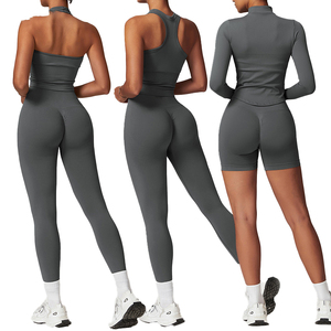 Vêtements de sport personnalisés pour femmes, shorts de yoga à effet push-up, leggings, ensembles de soutien-gorge de sport 2/3/4 pièces - Product Image 2
