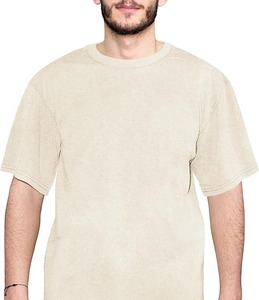 เสื้อยืดผู้ชายถักนิตติ้ง 100% ผ้าฝ้ายคุณภาพสูง แบบวินเทจ โลโก้สั่งทำได้ ซักย้อมสีแบบแอซิด แห้งเร็ว เป็นมิตรกับสิ่งแวดล้อม - Product Image 5