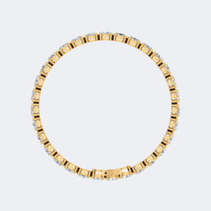 Pulsera de tenis de oro con diamantes cultivados en laboratorio de 9.30 quilates, corte ovalado y engaste de púas, color E, joyería genuina de alta gama para mujer - Product Image 5