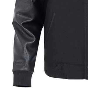 Hot Bán Đen Tùy Chỉnh Thêu Thiết Kế Varsity Người Đàn Ông Của Áo Khoác Hợp Thời Trang Letterman Người Đàn Ông Áo Khoác Quan Hệ Nhân Quả Áo Khoác Cho Người Đàn Ông Thoáng Khí - Product Image 3