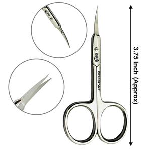 Tijeras para Cutículas de Acero Inoxidable Curvadas de Alta Calidad, 3.75 Pulgadas, Cortaúñas de Precisión para Manicura y Pedicura, Herramienta de Cuidado de Uñas - Product Image 1