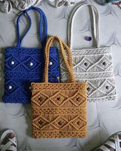 Bolsas ecológicas de algodón natural 100% hechas a medida con asa de cuerda, ligeras pero fuertes para comestibles y salidas a la playa - Product Image 2