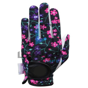 Meilleure performance Conception de fleurs sublimées 3D sur la couverture de main de golf en cuir Cabretta pour femmes avec gants de golf respirants - Product Image 1