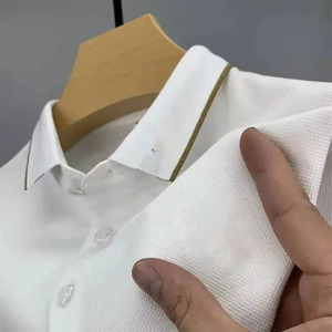 เสื้อเชิ้ตแขนสั้นผ้าคอตตอน100% ลดริ้วรอยสำหรับผู้ชายหรูหรามีสไตล์พิมพ์โลโก้ออกแบบได้ตามต้องการ - Product Image 5