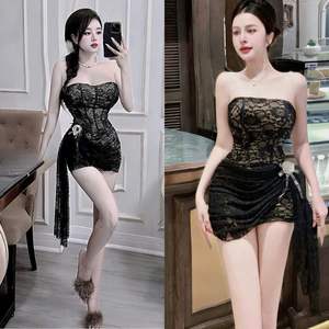 Sofisticado vestido de fiesta corto de alta calidad elegante cuello en V patrones delicados estilo dulce cintura Natural para cualquier evento Formal - Product Image 5