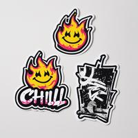 Étiquette adhésive personnalisée en vinyle PVC résistant aux intempéries pour quantité minimale de commande flexible d'emballage de produit de dessin animé