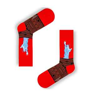 Lot de 7 chaussettes artistiques 1009 à rayures imprimées en nylon, taille unique, légères, résistantes à la chaleur et jetables pour le printemps et l'hiver - Product Image 3