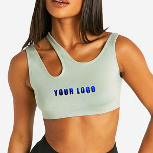 Sujetador deportivo asimétrico de alto soporte para mujer, soporte medio, Fitness, gimnasio, Top, transpirable, ropa deportiva sin costuras, Sujetador deportivo de entrenamiento - Product Image 1