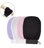 Gants de bain en viscose écologiques personnalisés en gros, exfoliants, gants de hammam marocains Kessa, éponge de gommage