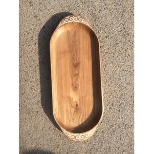 Plats de service en bois naturel de style unique et écologique, avec poignées, fabriqués à la main, pour les mariages, les restaurants, les maisons, les ustensiles de cuisine, les articles d'hôtellerie - Product Image 3