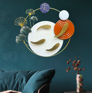 Décoration murale en métal poisson coloré design moderne 52x52x2cm édition de Noël - Product Image 1