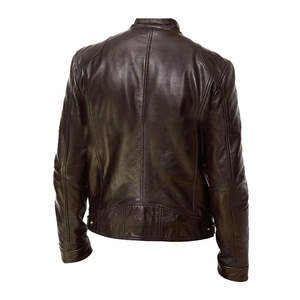 Chaqueta de Motociclista de Cuero Genuino para Hombre, Corte Ajustado, Estilo Clásico de Carreras, Ropa Exterior Protectora para Invierno, Chaqueta Elegante para Hombre - Product Image 5