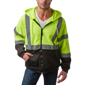 Sweat-shirt de travail unisexe à haute visibilité de classe 3 ANSI, en tissu polaire réfléchissant, fermeture éclair, tissu isolant, imperméable, coupe-vent - Product Image 4