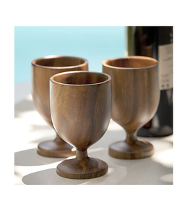 Verre à vin en bois d'excellente qualité Meilleur prix Verres en bois élégants Meilleure vente Verre court en bois - Product Image 4