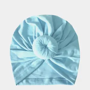wholesales New Baby Soft donut Turban Hat Girls Beanie Hat Newborn Knot Headwrap Baby Girl Shower Gift Headbands