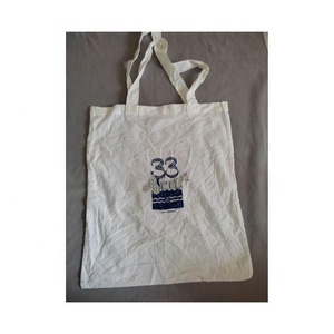 2024 Trend Hopeful Embroidered GOTS Approved Organic Cotton Woven Solid Color <b>Large</b> Capacity Commute Customized Logo Hand Bag - Product Image 2