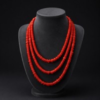 Collar de Cuentas de Concha Roja Natural con Cadena de Plata 925, Joyería Boho de Playa con Piedras de Cristal, Venta al por Mayor, Regalo para Ella, Marca LJ, 5mm-8mm