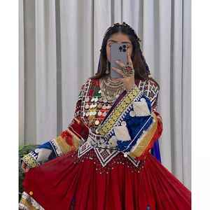 Robe afghane faite à la main de haute qualité, broderie plissée, style moderne en A, 100% polyester, manches longues, robes pour femmes - Vente en gros - Product Image 4