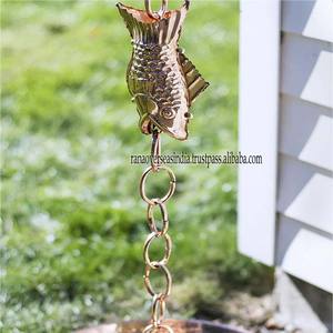 Cadena de lluvia de pescado de boca ancha grande colgante de cobre decorativo de alta calidad uso para jardín en forma personalizada y tamaño al mejor precio - Product Image 5