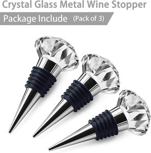 Tapones de vino Tapón de botella de vino y bebida de cristal El tapón de botella de vino decorativo de diamante es reutilizable y ecológico - Product Image 6