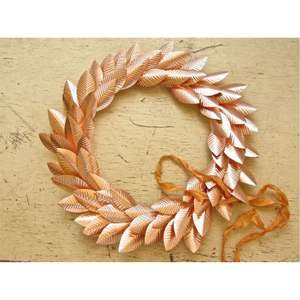 Vintage Style Real <b>Copper</b> Plated Iron Leaf Wreath Artificial Metal Oak Foliage Wall Hanging Indoor Outdoor Wall Art <b>Ornament</b> - Product Image 2