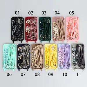 Crossbody Lanyard Strap Cord Marble Chain Soft Silicone Case for iPhone 11 12 13 14 Pro Max XR X XS 7 8 plus Back Cover