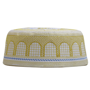 2023 venta al por mayor barato blanco niños hombres musulmán sombrero gorra tejer Kufi Topi ganchillo oraciones gorra hombre islámico hijab sombrero hecho a medida - Product Image 2