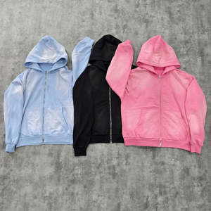 Jersey de calidad superior 2025, Sunfade Sudadera con capucha, ajuste informal, talla XS, cuello con capucha, estética lavada, sensación acogedora, colores sólidos desteñidos - Product Image 6