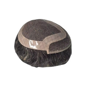 Perruque Taz Hair BD en cheveux humains, ondulée, prothèse, 100% cheveux chinois Remy, toupet à dentelle frontale avec base mono - Product Image 4