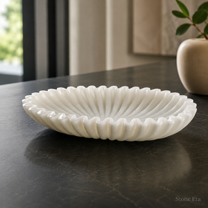 Vente en gros de bols à fruits décoratifs en marbre blanc à volants, pour une décoration de maison de luxe - Product Image 4