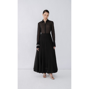 Prix usine femmes jupe longue taille S M L jupes pour filles coquelicot jupe mi-longue tissu de haute qualité Vietnam mode durable - Product Image 1