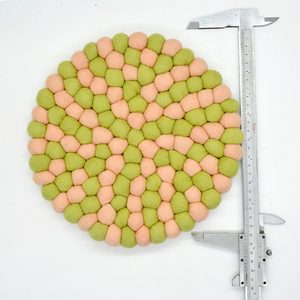 Handmade 100% New Zealand <b>Wool</b> Luxury Modern Eco-Friendly Felt <b>Ball</b> Mat 24cm Diameter High Quality Indoor Table Decoration - Product Image 2