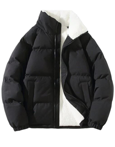 Meilleures ventes, veste matelassée d'hiver à fermeture éclair pour hommes, vestes pour hommes en nylon et polyester avec décoration en fourrure Service OEM - Product Image 1