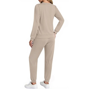 2025, conjunto de chándal de 2 piezas con logotipo personalizado para mujer, sudadera con cremallera y joggers de cintura alta, ropa de descanso informal para Fitness, ropa deportiva - Product Image 3