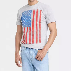 Camiseta media de algodón de manga para hombre, superventas, serigrafía personalizada, cuello redondo multicolor con logotipo - Product Image 6