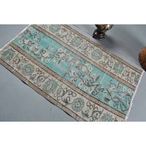 Alfombra clásica de lana azul Beige de 2,9x4,9 pies, patrón de retales de tejido plano turco Vintage para sala de estar, decoraciones de pasillo, látex - Product Image 4