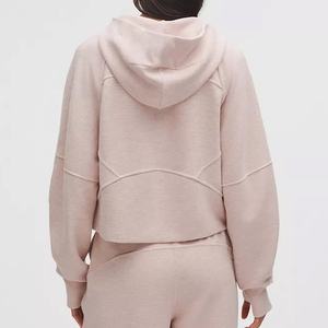 เสื้อฮู้ดดี้โอเวอร์ไซส์ผ้าคอตตอนหนานุ่ม สไตล์ลำลอง พิมพ์ลายโลโก้ด้านหน้าด้วยเทคนิคฮีททรานเฟอร์ พัฟพริ้นติ้ง สำหรับฤดูใบไม้ร่วงและฤดูหนาว เหมาะสำหรับผู้หญิง - Product Image 4