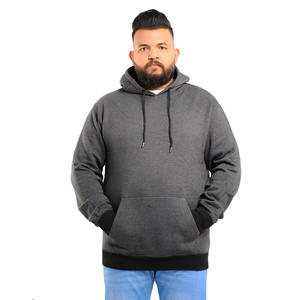 Sudadera con capucha de gran tamaño de alta calidad para hombre, logotipo personalizado, ropa de calle de algodón polar sólido anticontracción, capucha Lisa para invierno - Product Image 1