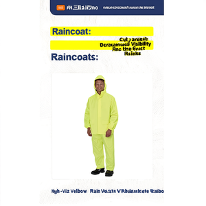 High-Viz Yellow Rain Jacket for Enhanced Visibility Prevent <b>Raincoats</b> - Product Image 2