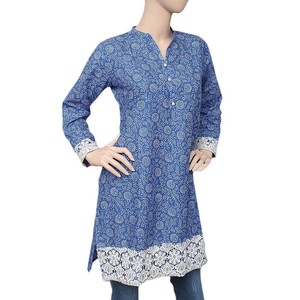 Kurti de algodón estampado para mujer Chase Value - Azul Talla M - Product Image 1