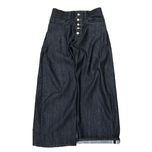 กางเกงยีนส์เดนิมผ้าดิบแบบสั่งทำพิเศษ สไตล์สตรีทแวร์ทรงหลวม ผ้าฝ้ายแคนวาสติดกระดุม สำหรับผู้ชาย ปี 2025 - Product Image 1