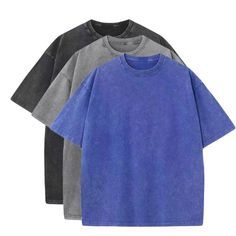 T-shirts surdimensionnés en coton délavé Vintage Tee coupe ample à manches courtes décontracté couleurs unies t-shirts pour hommes femmes - Product Image 2