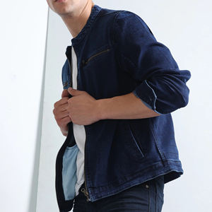 แจ็คเก็ตยีนส์ผู้ชายคุณภาพสูง ขายส่ง สไตล์วินเทจ ซักฟอก คอตั้ง ซิป ทรงหลวม สไตล์ดิสเทรส - Product Image 5